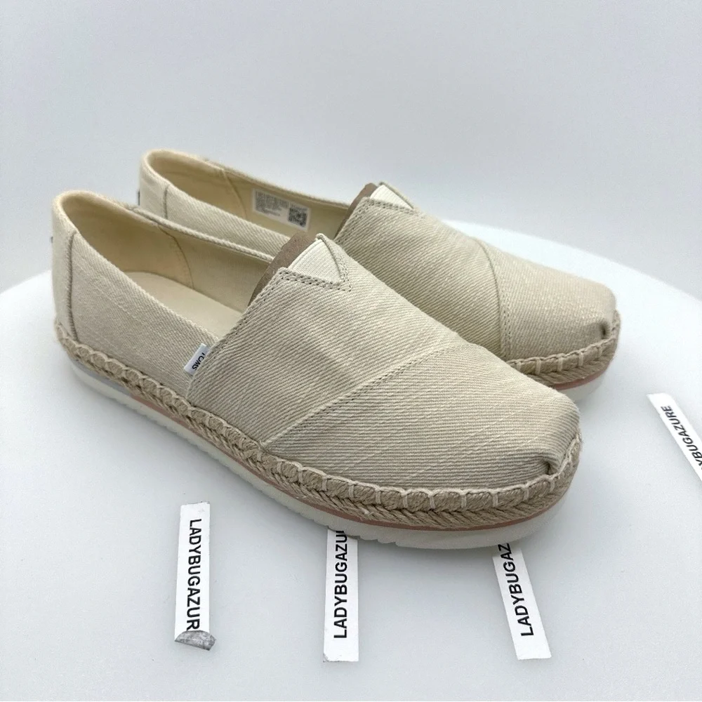 New Toms Cream Espadrille Slip-On